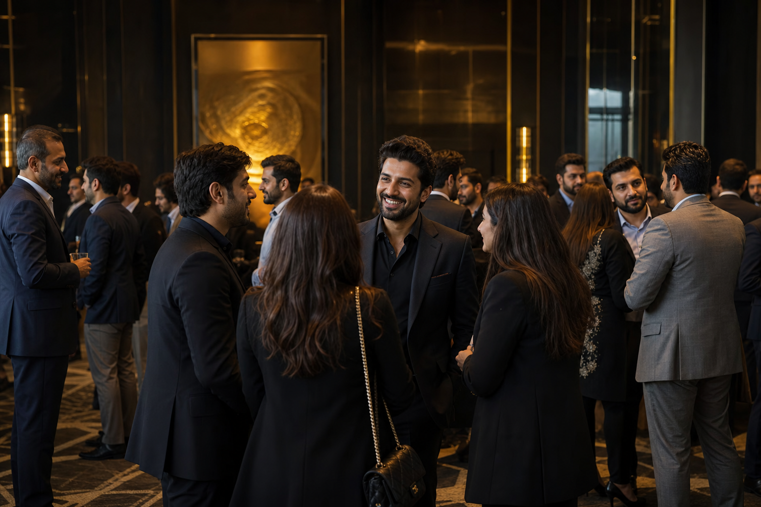Entrepreneurs networking at the EYF event