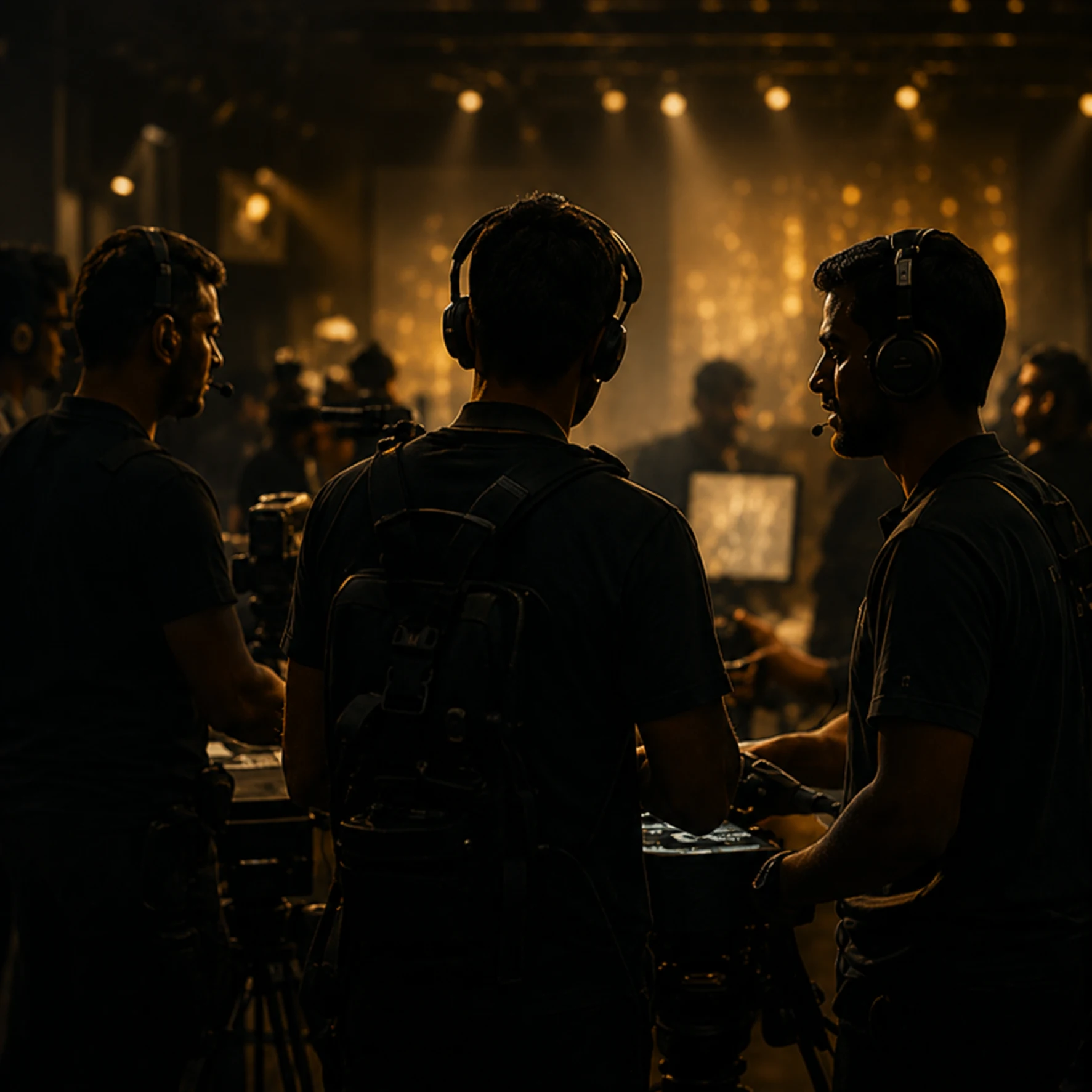 Event production team behind the scenes