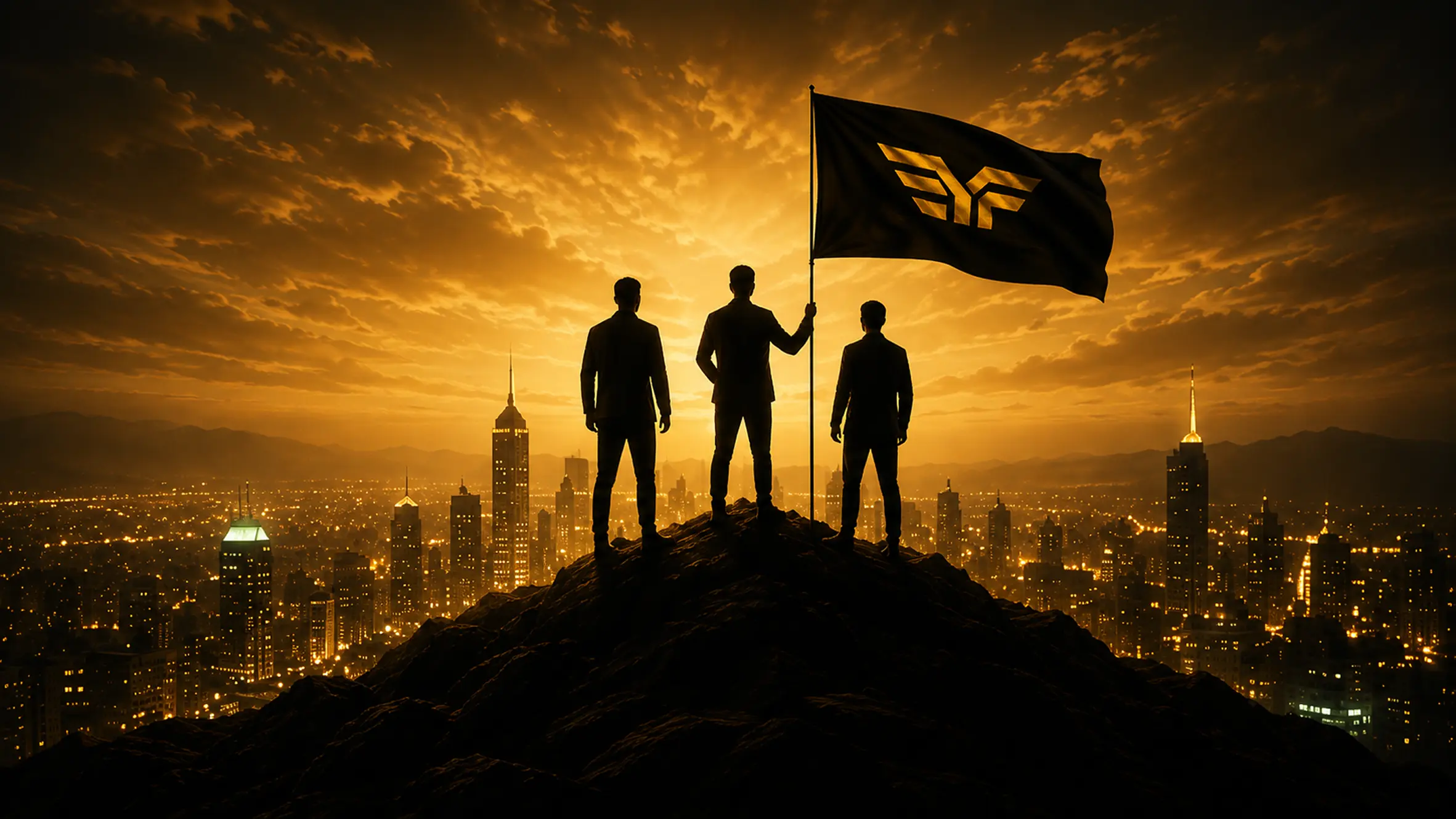EYF flag raised over the city skyline